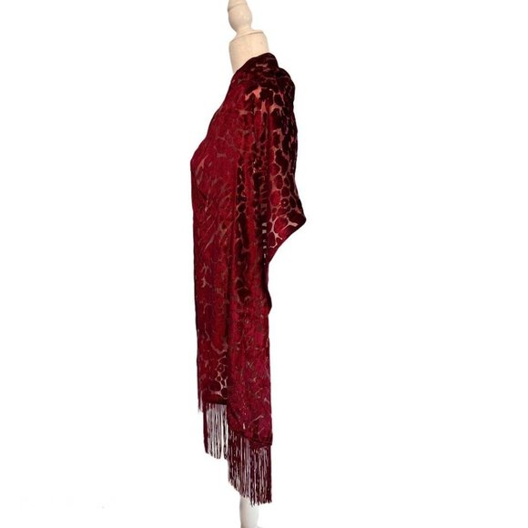 INC Animal Print Shine Velvet Wrap Wine - Picture 2 of 5